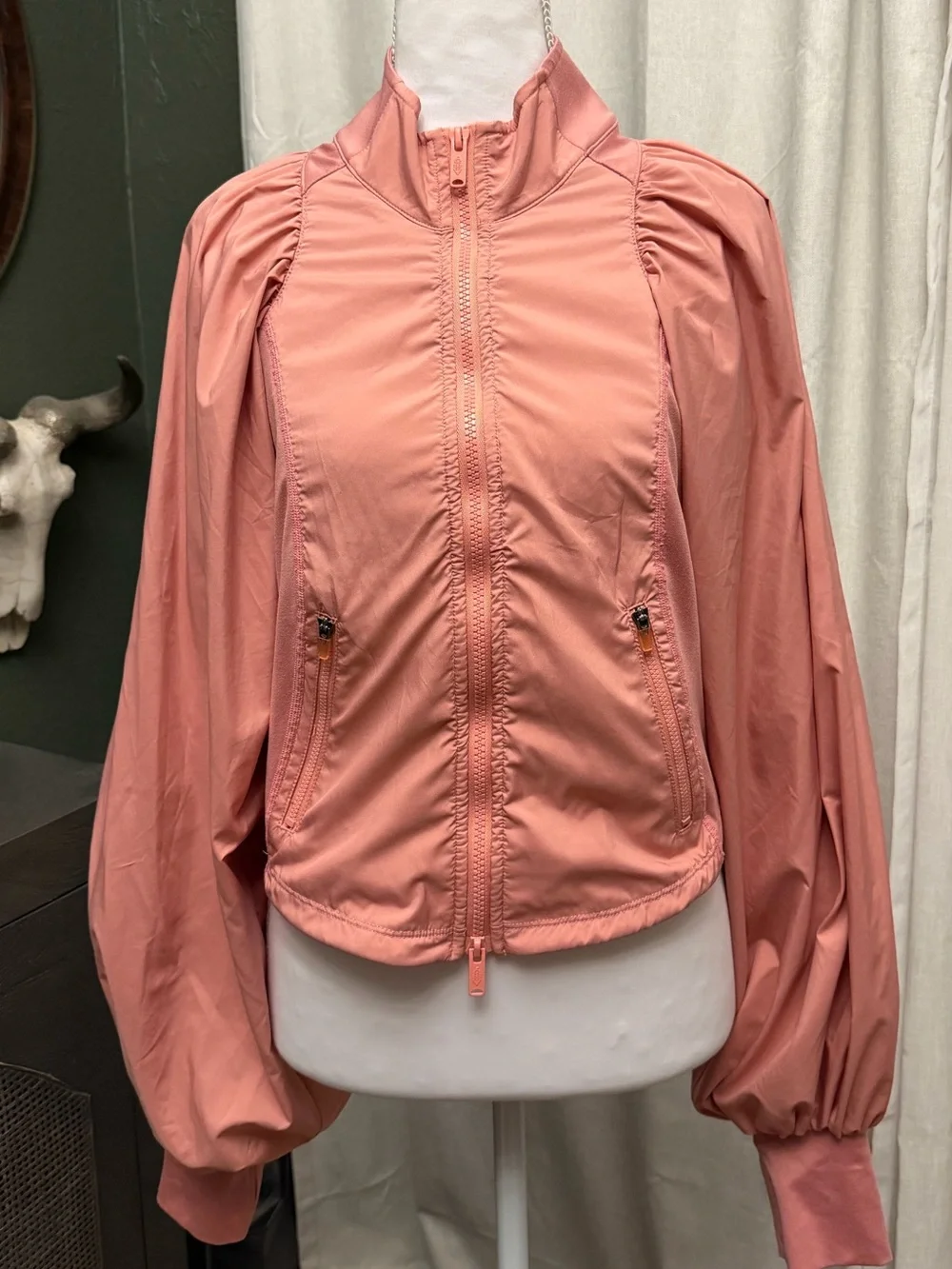 Free People Movement Color Me Happy jacket features distinct balloon sleeves  M